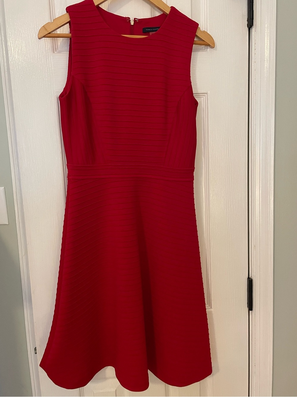 Red a line dress
